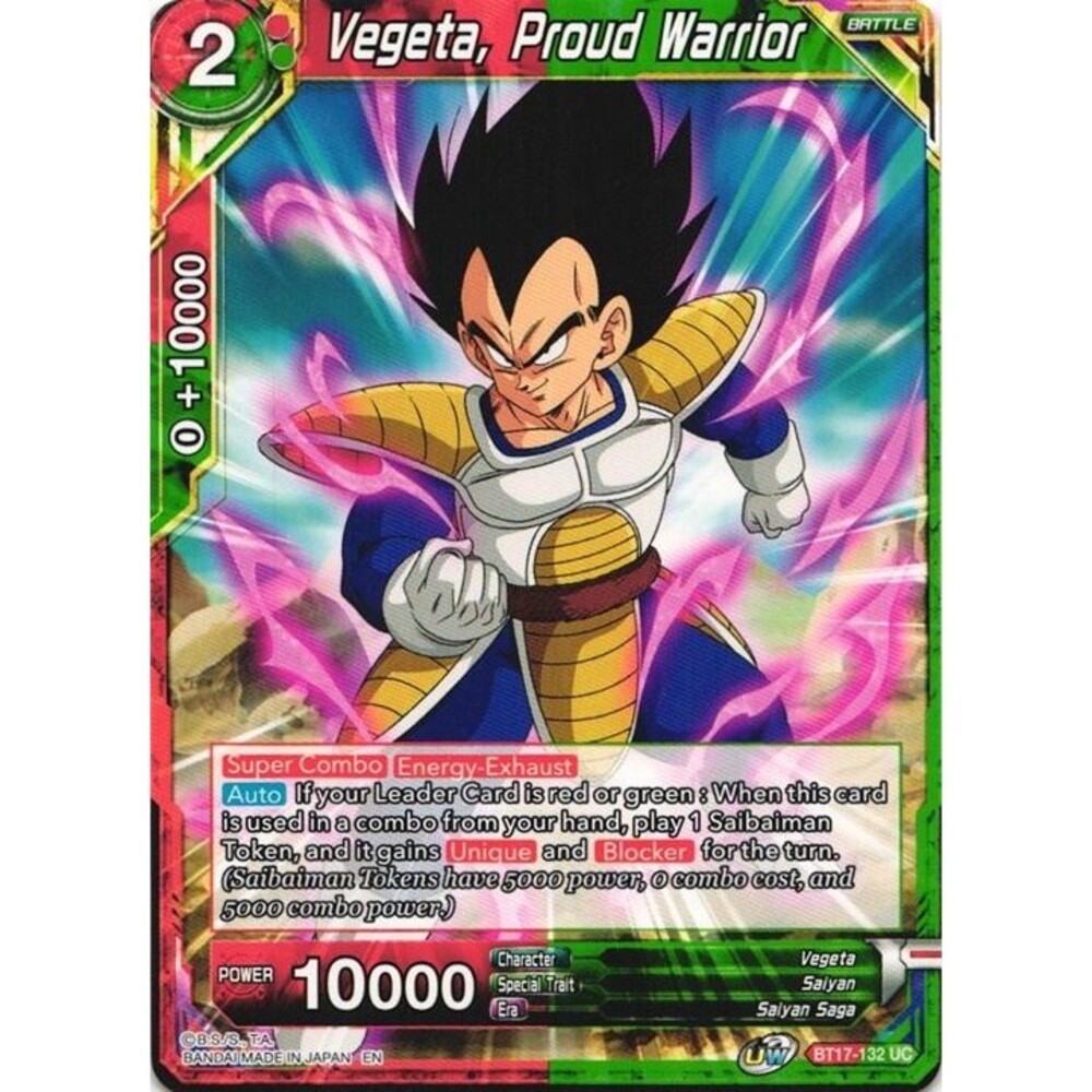 Vegeta, Proud Warrior BT17-132 Dragon Ball Super Ultimate Squad